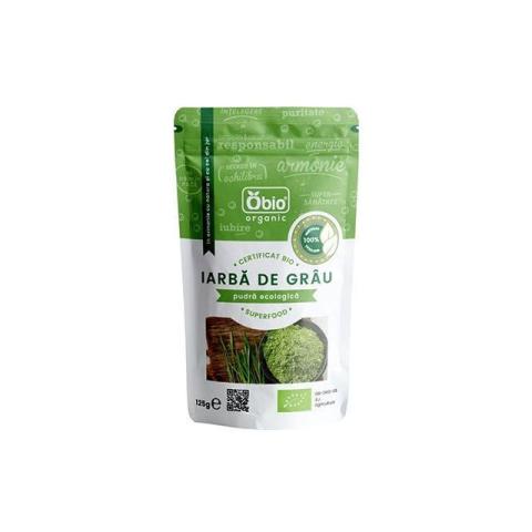 Iarba de Grau Pulbere Organica 125g, Obio