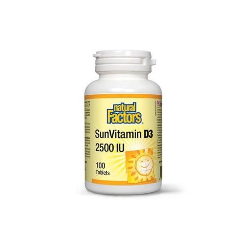 SunVitamin D3 Forte 2500UI 100 tbl, Natural Factots