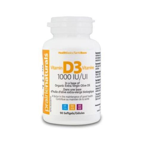Vitamina D3 Forte 1000UI 90 cps, Prairie Naturals