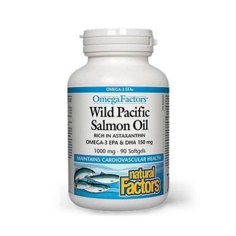 Wild Pacific Salmon Oil (ulei de somon salbatic de pacific) 1000mg 90 gelule moi, Natural Factor