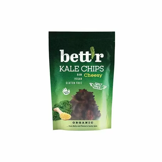 Chips din kale cu aroma de branza raw bio 30g, Bettr 