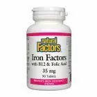 Iron Factors (Fier Fortificat) 90 tbl, Natural Factors