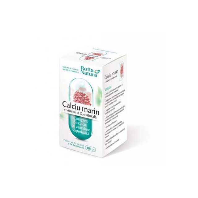 Calciul marin+Vit. D2 naturala 30 cps