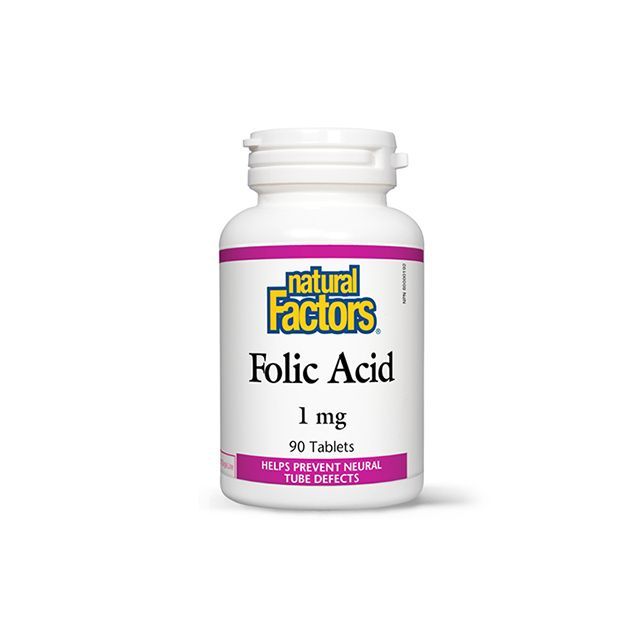 Acid Folic (Vitamina B9) 1mg 90 tbl, Natural Factors
