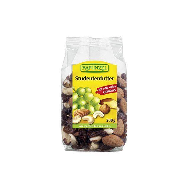 Amestec studentesc cu stafide bio 200g, Rapunzel       