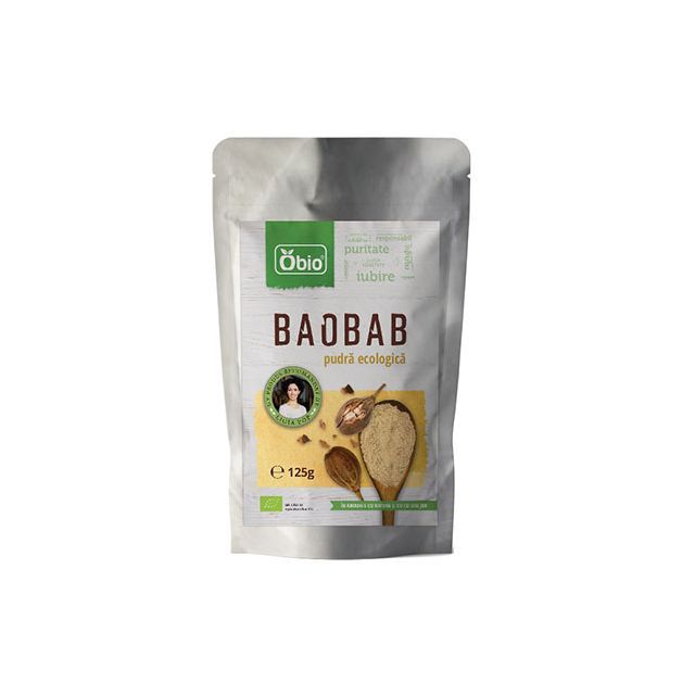 Baobab pulbere raw bio 125g, Obio