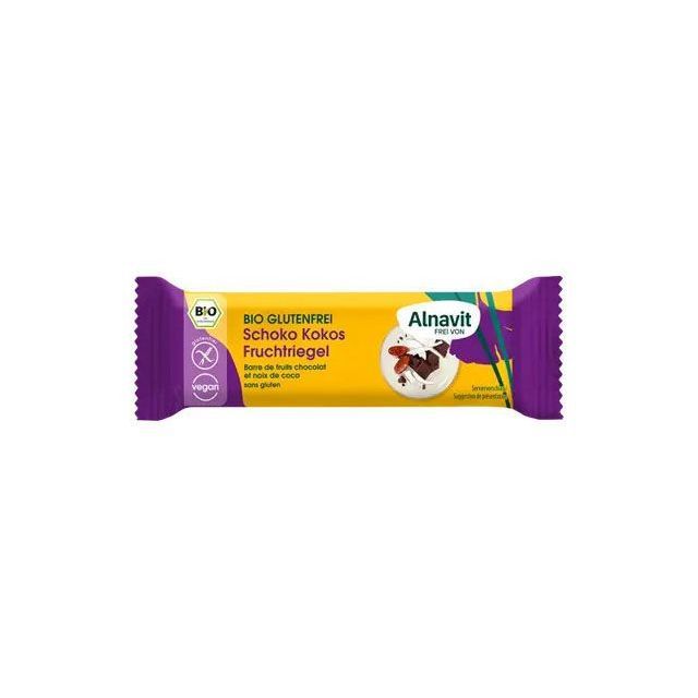 Baton cu cocos si ciocolata fara gluten, bio 40g Alnavit