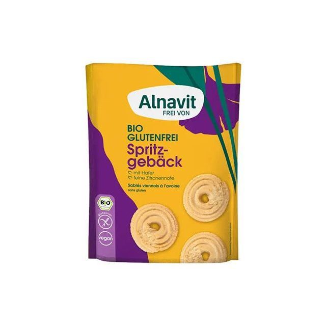 Biscuiti cu ovaz fara gluten, bio 125g, Alnavit