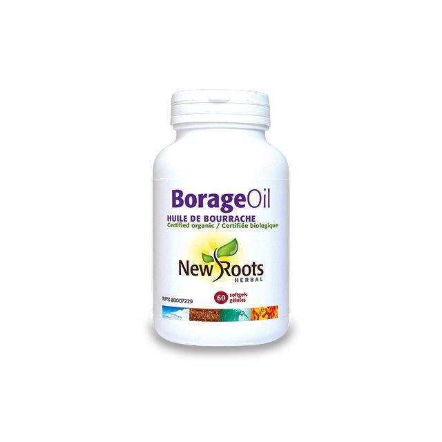 Borage Oil pur 1000mg 60 cps, New Roots