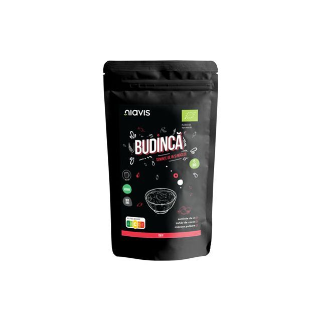 Budinca Instant cu Seminte de In si Macese Ecologic/Bio 150g, Niavis
