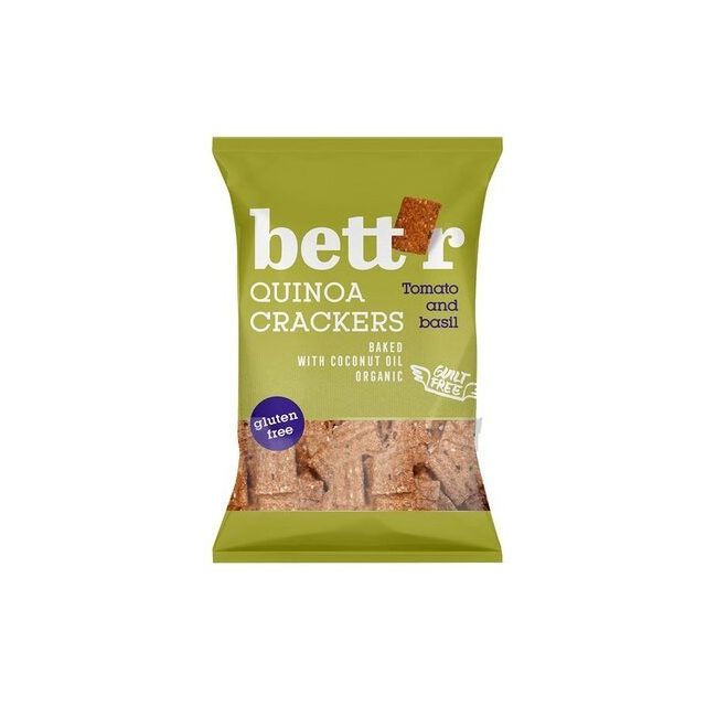 Crackers cu quinoa, rosii si busuioc fara gluten eco 100g, Bettr