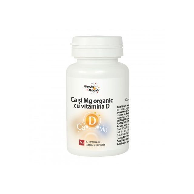 Ca si Mg Organic cu Vit. D 60 cpr, Dacia Plant