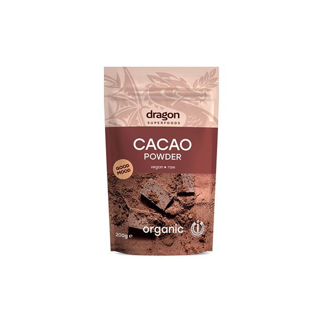 Cacao pulbere raw bio Criollo 200g, Dragon Superfoods