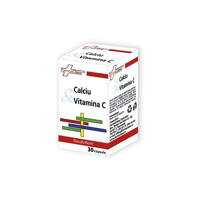 Calciu & Vitamina C 30 cps, FarmaClass