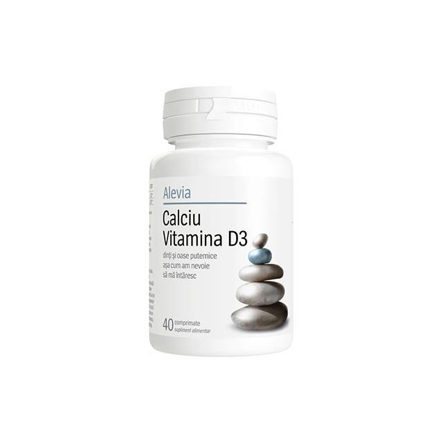 Calciu Vitamina D3 40 cpr, Alevia