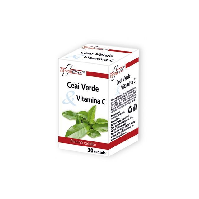 Ceai Verde & Vitamina C 30 cps, FarmaClass