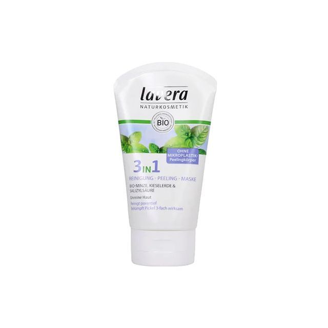 Gel de curatare scrub si masca 3 in 1, purificator & antiacnee 125ml, Lavera