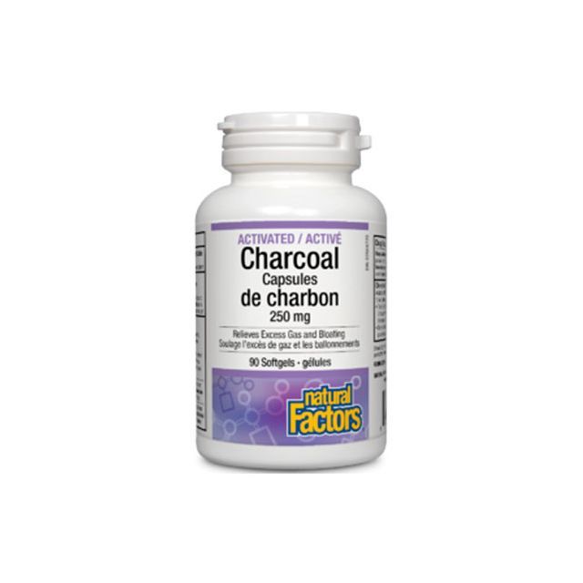 Activated Charcoal (Carbune Activat) 250mg 90 cps, Natural Factors