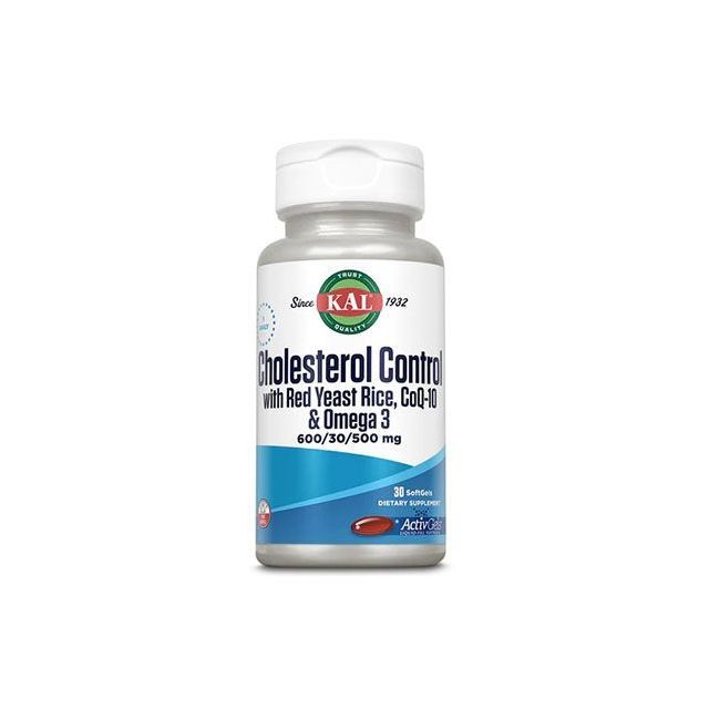 Cholesterol Control with Red Yeast Rice CoQ-10 Omega-3 30 cps, KAL