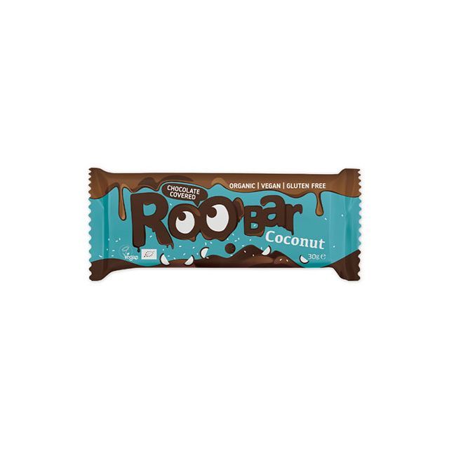 Baton cu cocos invelit in ciocolata bio 30g, Roobar