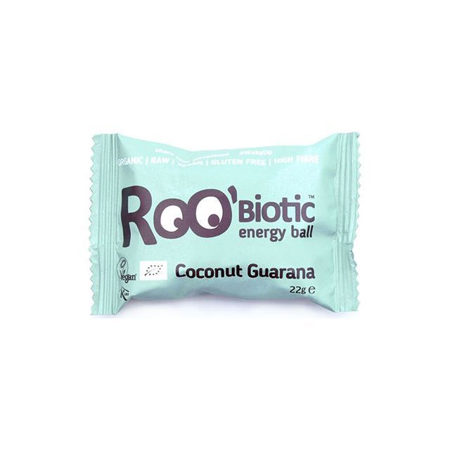 ROObiotic energy ball cu cocos si guarana bio 22g, Roobar