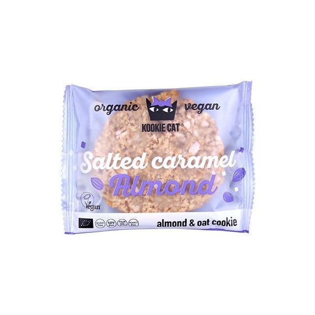 Cookie cu migdale si caramel sarat fara gluten bio 50g, Kookie Cat
