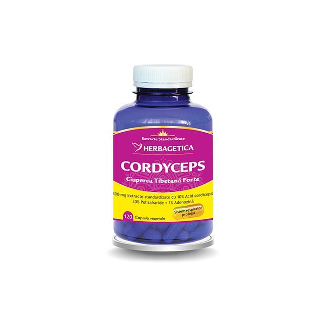 Cordyceps 10/30/1 Ciuperca Tibetana Forte 120 cps, Herbagetica