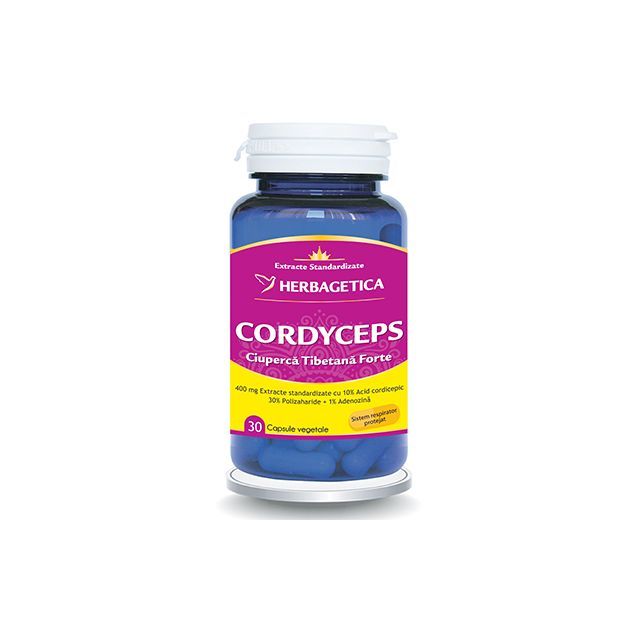 Cordyceps 10/30/1 Ciuperca Tibetana Forte 30 cps, Herbagetica