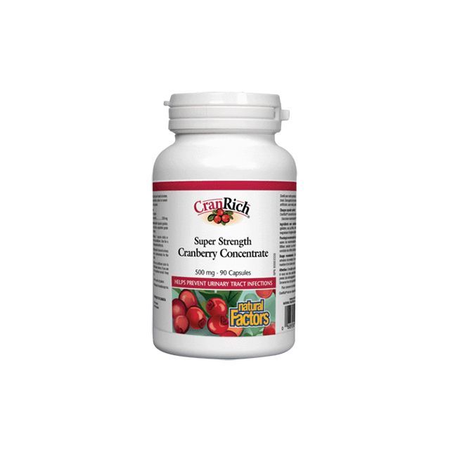 Super Strength Cranberry Concentrate (extract concentrat de cranberry) 500mg 90 cps, Natural Factors