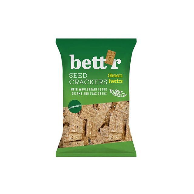 Crackers integrali cu ierburi bio 150g, Bettr