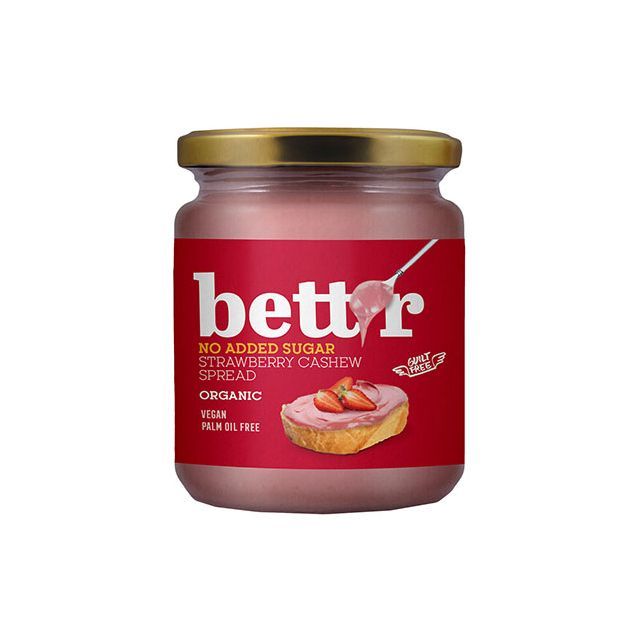 Crema tartinabila de caju si capsuni bio 250g, Bettr