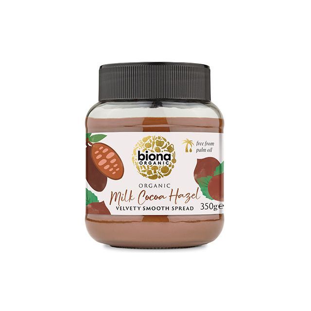 Crema de ciocolata cu lapte si alune de padure bio 350g, Biona