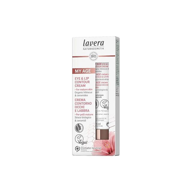 Crema contur ochi si buze pentru ten matur cu hibiscus si ceramide My Age 15ml, Lavera