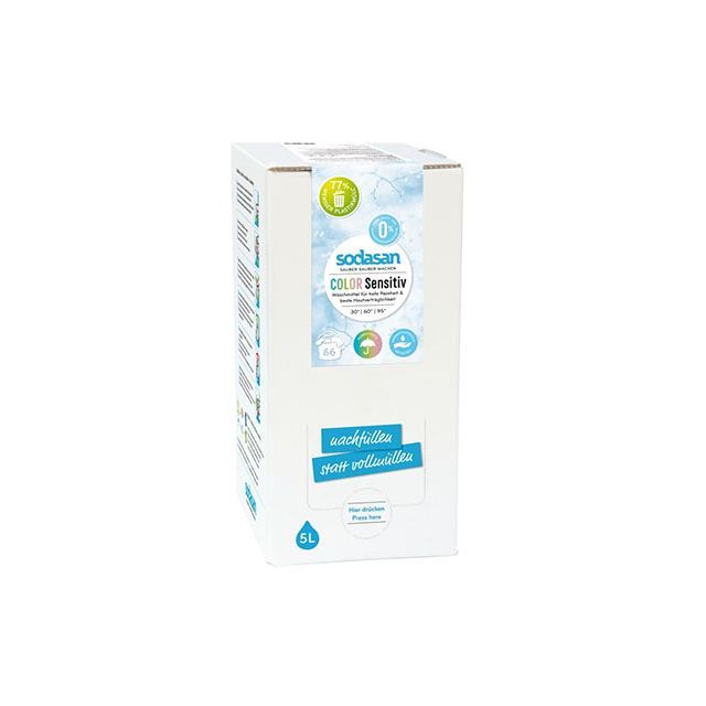 Detergent ecologic lichid pentru rufe albe si colorate sensitiv 5l, Sodasan