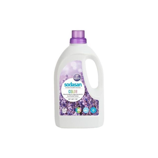 Detergent Bio Lichid Rufe Albe si Color Lavanda 1,5l, Sodasan