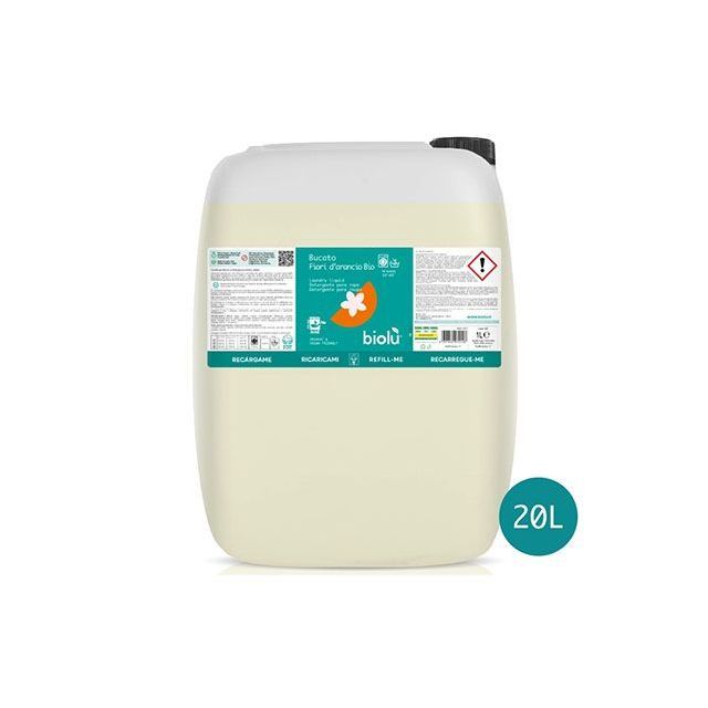 Detergent ecologic lichid pentru rufe albe si colorate portocale 20l, Biolu