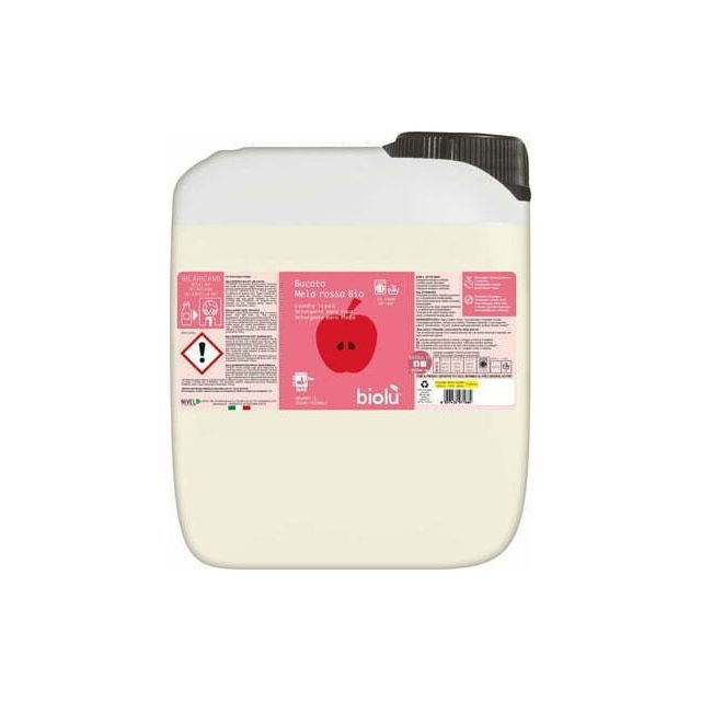 Detergent ecologic lichid vrac pentru rufe albe si colorate cu aroma de mere rosii, 5l, Biolu