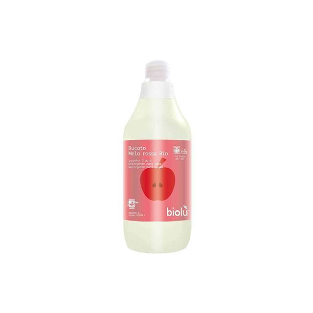 Detergent ecologic lichid pentru rufe albe si colorate cu aroma de mere rosii, 1l, Biolu