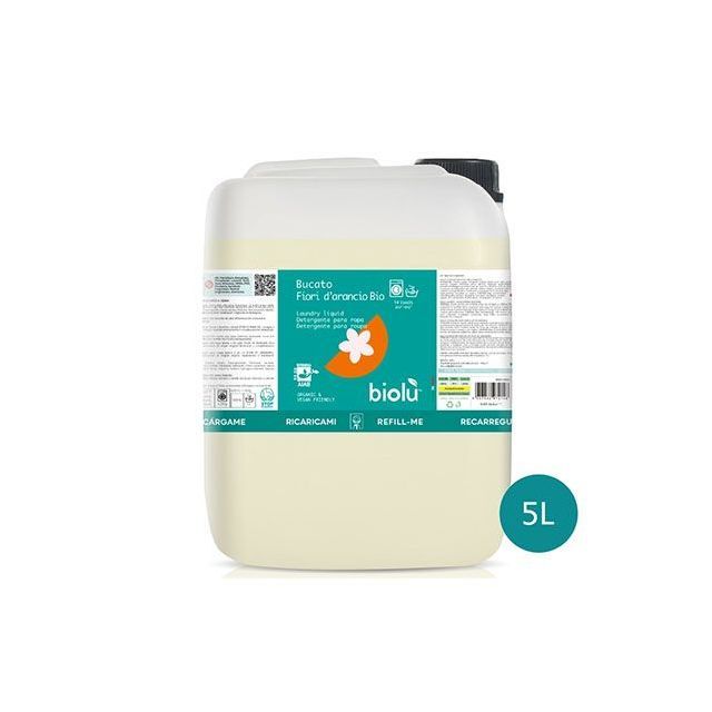 Detergent ecologic lichid pentru rufe albe si colorate, portocale5l, Biolu