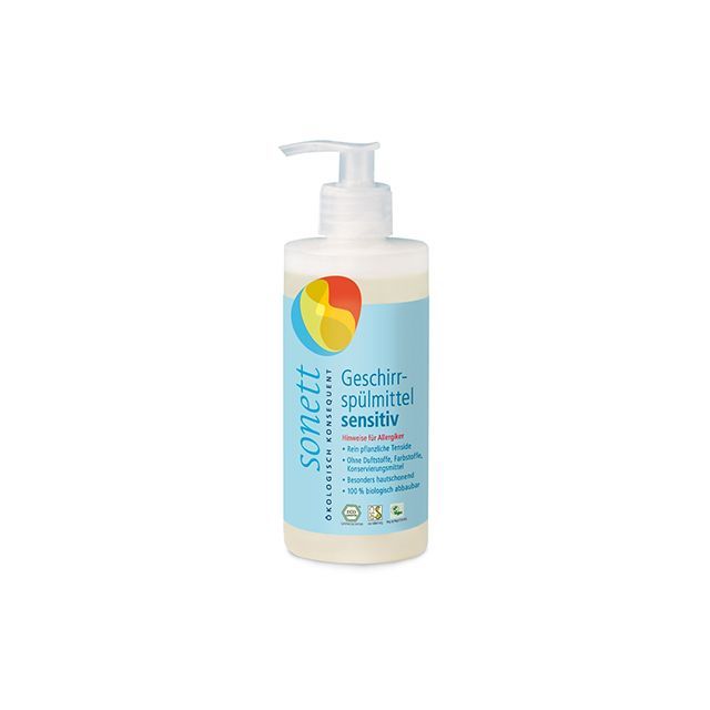 Detergent ecologic pentru spalat vase neutru Sensitive 300ml, Sonett