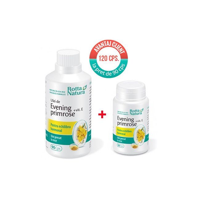 Evening Primrose + Vitamina E 90 cps, Rotta Natura