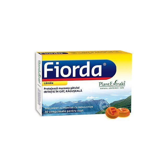 Fiorda - comprimate pentru supt - aroma de lamaie 30 cpr, Plantextrakt