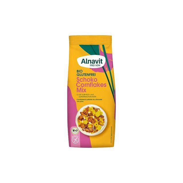 Fulgi de porumb cu ciocolata fara gluten, bio 300g, Alnavit