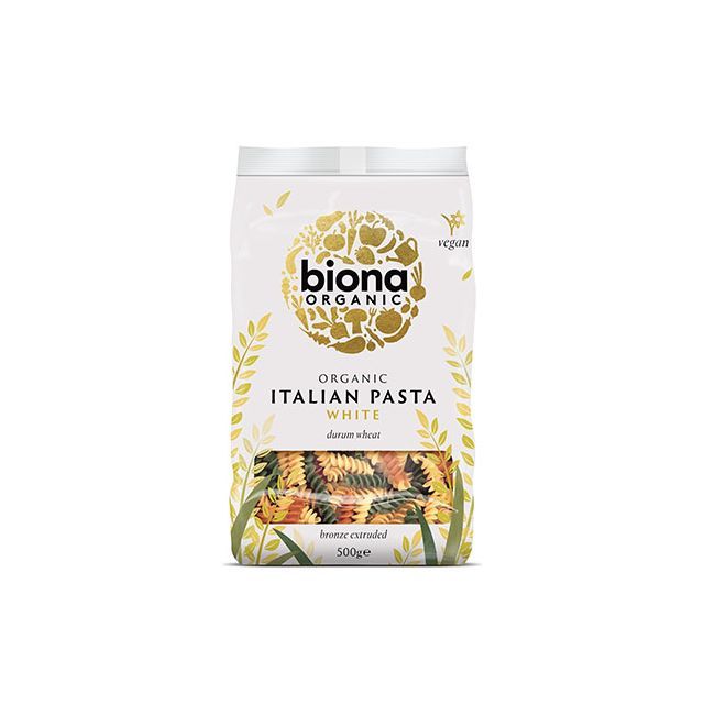 Fusilli tricolore din grau dur bio 500g, Biona