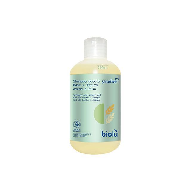 Gel de dus - sampon Sensitive bio 250ml, Biolu