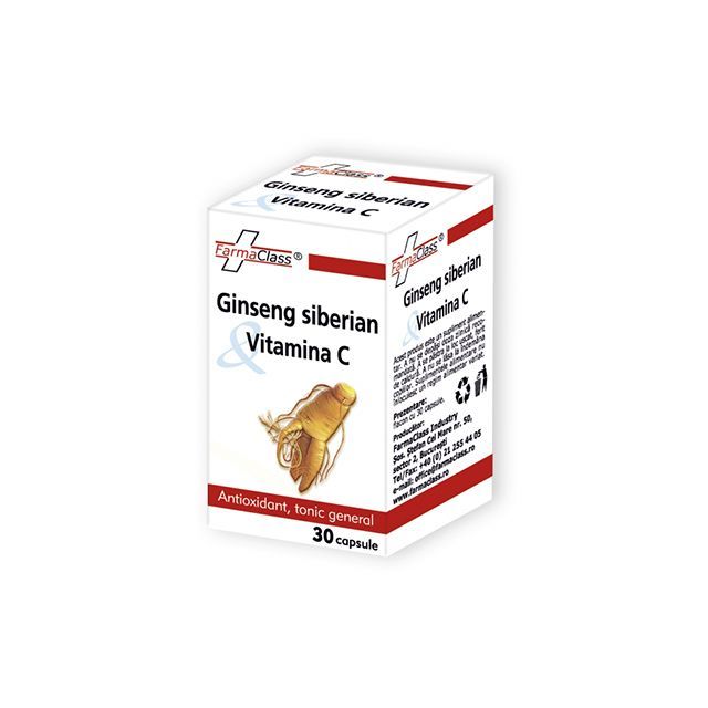 Ginseng siberian & Vitamina C 30 cps, FarmaClass
