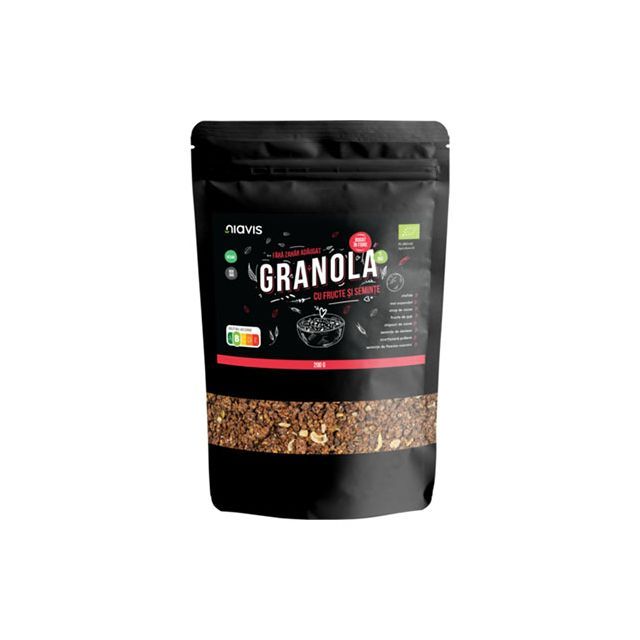 Granola cu Fructe si Seminte Ecologic/Bio 200g, Niavis