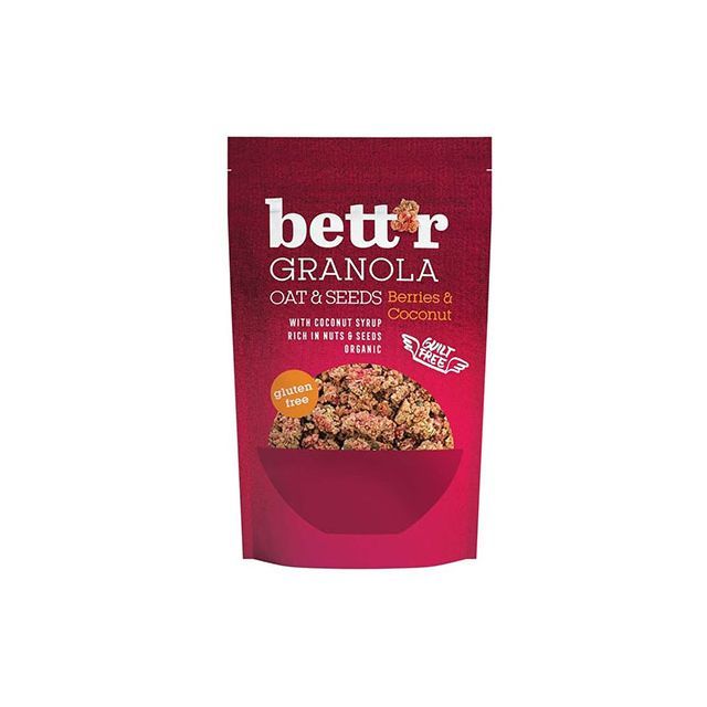 Granola cu fructe de padure si cocos fara gluten bio 300g, Bettr