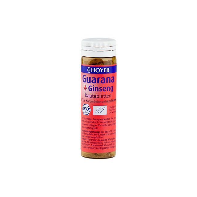 Dropsuri cu guarana si ginseng bio 60 tbl, Hoyer