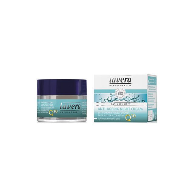 Crema de noapte antirid cu coenzima Q10, Basis Sensitiv 50ml, Lavera